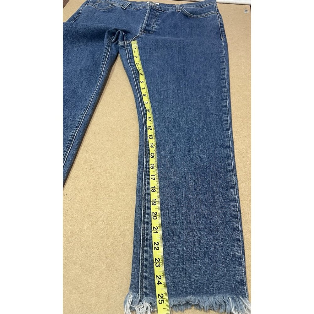 Hudson Women Riley Luxe Crop Raw Hem Straight Jeans Size 29 Blue - Picture 10 of 15